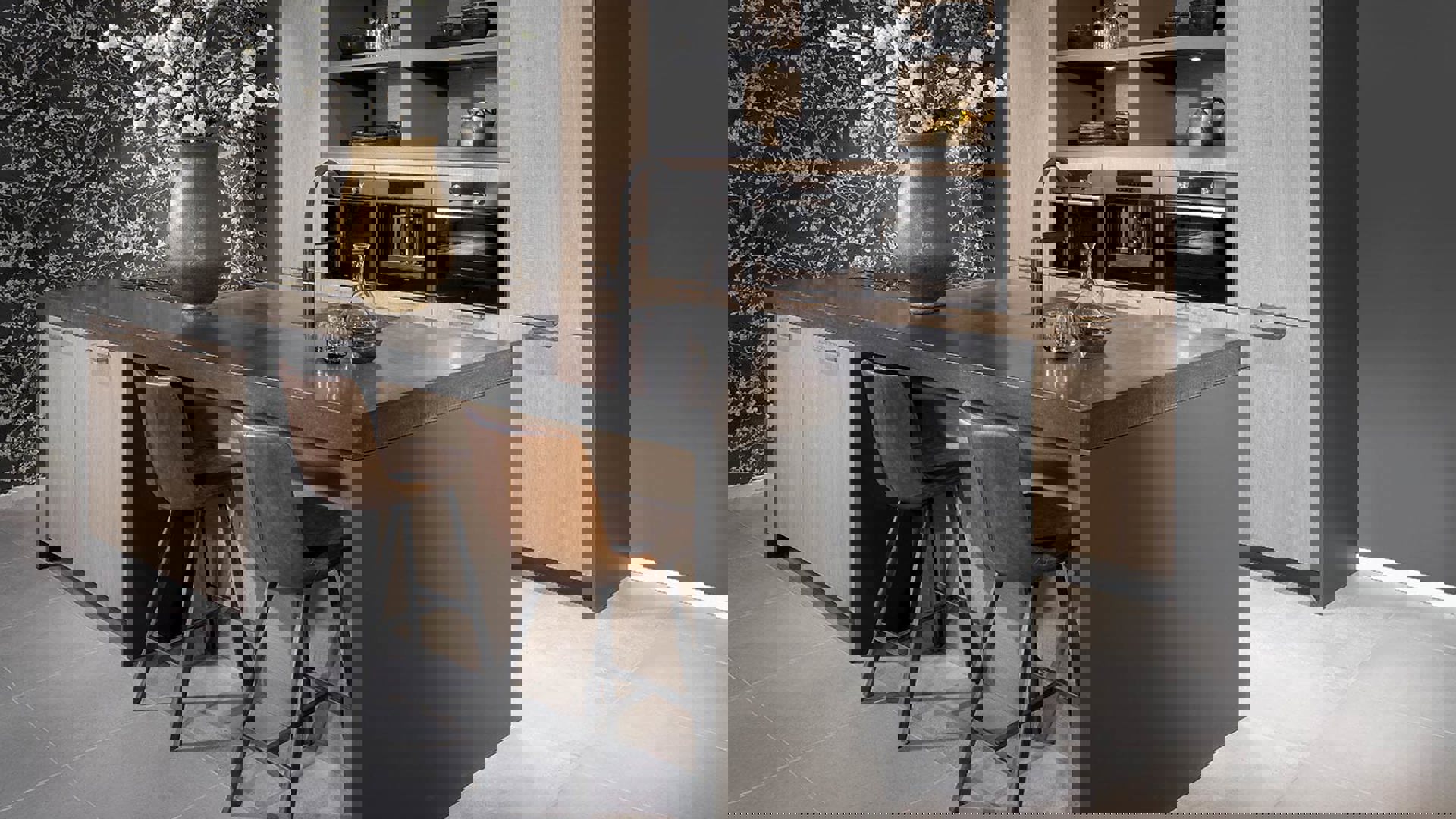 Houten keuken met eiland